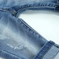 thumbnail image 6 of KIDSCOOL SPACE Baby Jeans,Little Toddler Elastic Band Inside with D-ring Vertical Distressed Holes Vintage Creasing Stretch Denim Pants,Light Blue,6-9 Months, 6 of 6