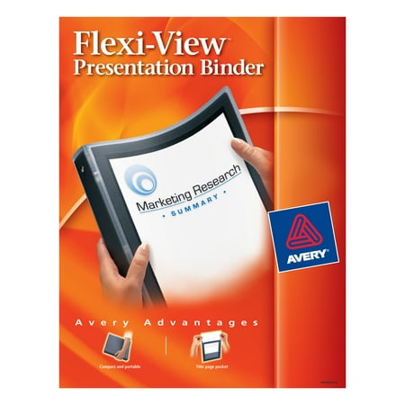 Avery Flexi-View Binder, 1/2" Round Rings, 100-Sheet Capacity, Black, (15767)