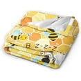 thumbnail image 4 of Bee Blanket Soft Cozy Cute Bee Plush Throw Blanket Bee Gifts for Bee Lover Warm Lightweight Flannel Fuzzy Fleece Bedding Stuff Decor Blanket for Girls Boys Kids Adults Women Bed Travel 40"x50", 4 of 6