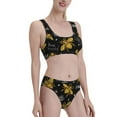 thumbnail image 2 of Daiia Hohey Bee Golden Embroidery printed 2 piece Swimsuit Bikinis for Women High Waisted Racerback Bathing Suits Summer Tummy Control Scoop Neck Swimwear-Medium, 2 of 8