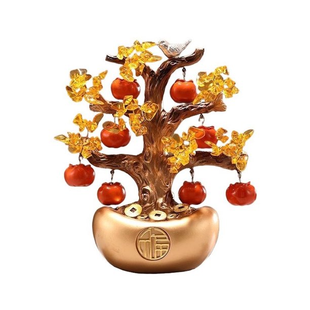 Árbol del Dinero de Citrino, Decoración de Mesa, Lingote de Oro de la Fortuna, Artesanía for la Prosperidad en el Hogar