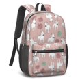 thumbnail image 2 of Bull Terrier and Leaves Pink Pattern 17" School Backpacks for Teens,Waterproof Oxford Fabric,S-Shape Padded Straps for School,Travel,Hiking,Camping, 2 of 6
