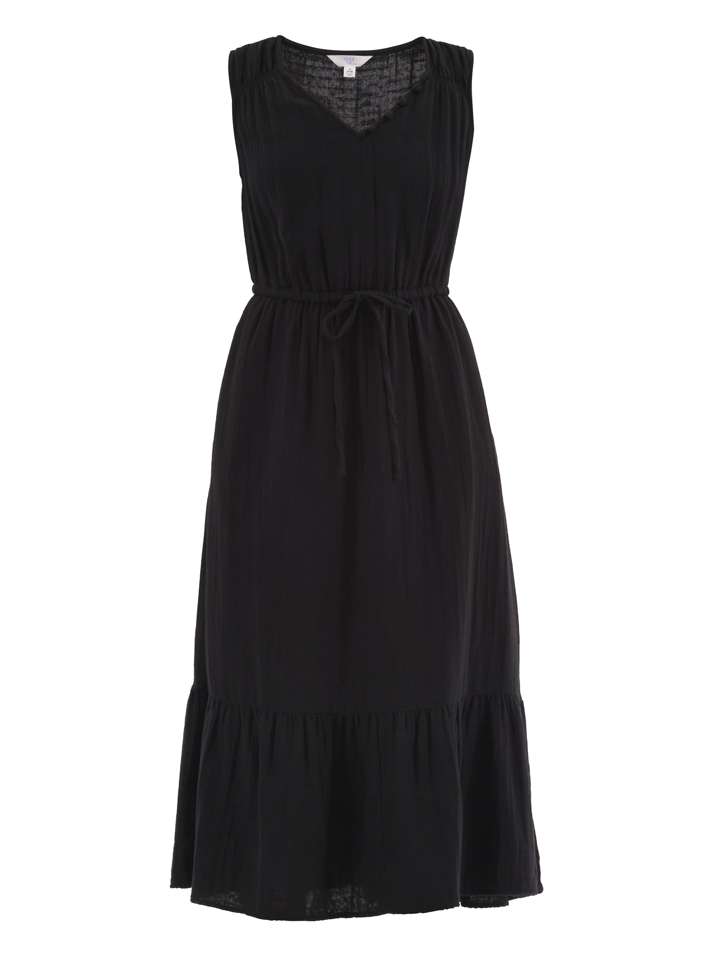 Time And Tru Women's & Women's Plus Double Cloth Sleeveless Midi Dress, Sizes XS-4X
