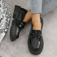 thumbnail image 5 of Wensltd Women's Leather Loafers Plus Size Comfort Shoes Daily Wear Trendy Chunky Style Women Black Shoes, 5 of 9