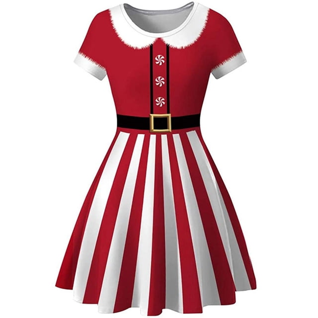 Vestido HUOGUO con estampado navideño de muñeco de nieve para mujer, estilo swing vintage
