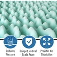 thumbnail image 6 of DMI Convoluted Foam Bed Pad Mattress Topper, Twin Size, 33"H x 72"W x 3"D, Blue, 6 of 8