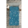 thumbnail image 3 of Ambesonne Nature Quilted Bedspread Set 2 Pcs, Waves and Ships Cartoon, Twin Size, Petrol Blue Jade Green, 3 of 3