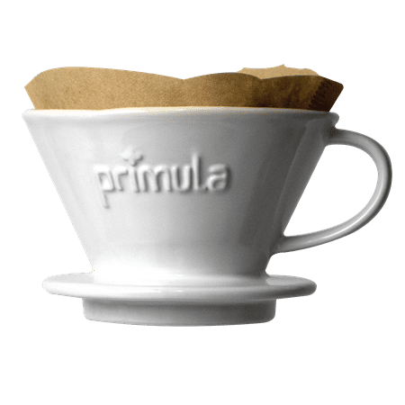 Dragonfly Dripper - Primula Madison Ceramic Pour Over Coffee Dripper with Filters - 1 Cup, White