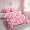 thumbnail image 3 of Erosebridal Leopard Bow Print King Bedding for Girls, Cheetah Animal Spots Girly King Bed in a Bag, Pink Reversible 7pcs, 3 of 6