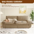 thumbnail image 4 of 73.2" Sleeper Sofa Bed Queen, 3-in-1 Convertible Couch, Modern Pull Out Couches, Comfy Corduroy Futon Sofa, Cloud Loveseat Lounge, Pillow Arm for Small Spaces, Living Room, Apartment, Camel, 4 of 11