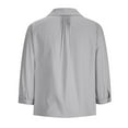 thumbnail image 6 of Diufon Cotton Linen Shirts for Women Button down Pleated Tunics Long Sleeve Vneck Solid Color Blouses, 6 of 6