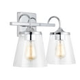 thumbnail image 1 of Capital Lighting Jayne 2-Light Vanity Wall Fixture in Chrome with Glass Shades, 1 of 8