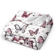 thumbnail image 2 of Wijzvio Butterfly Throw Blanket Soft Fuzzy Fleece Blanket For Couch Bed Living Room Decoration 60"X50", 2 of 9