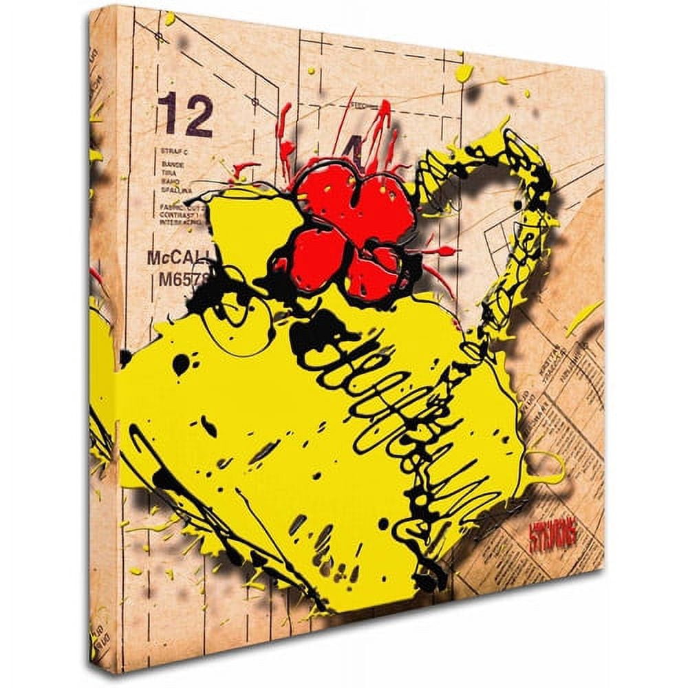 Trademark Fine Art "Flower Purse Red on Yellow" Canvas Art by Roderick Stevens