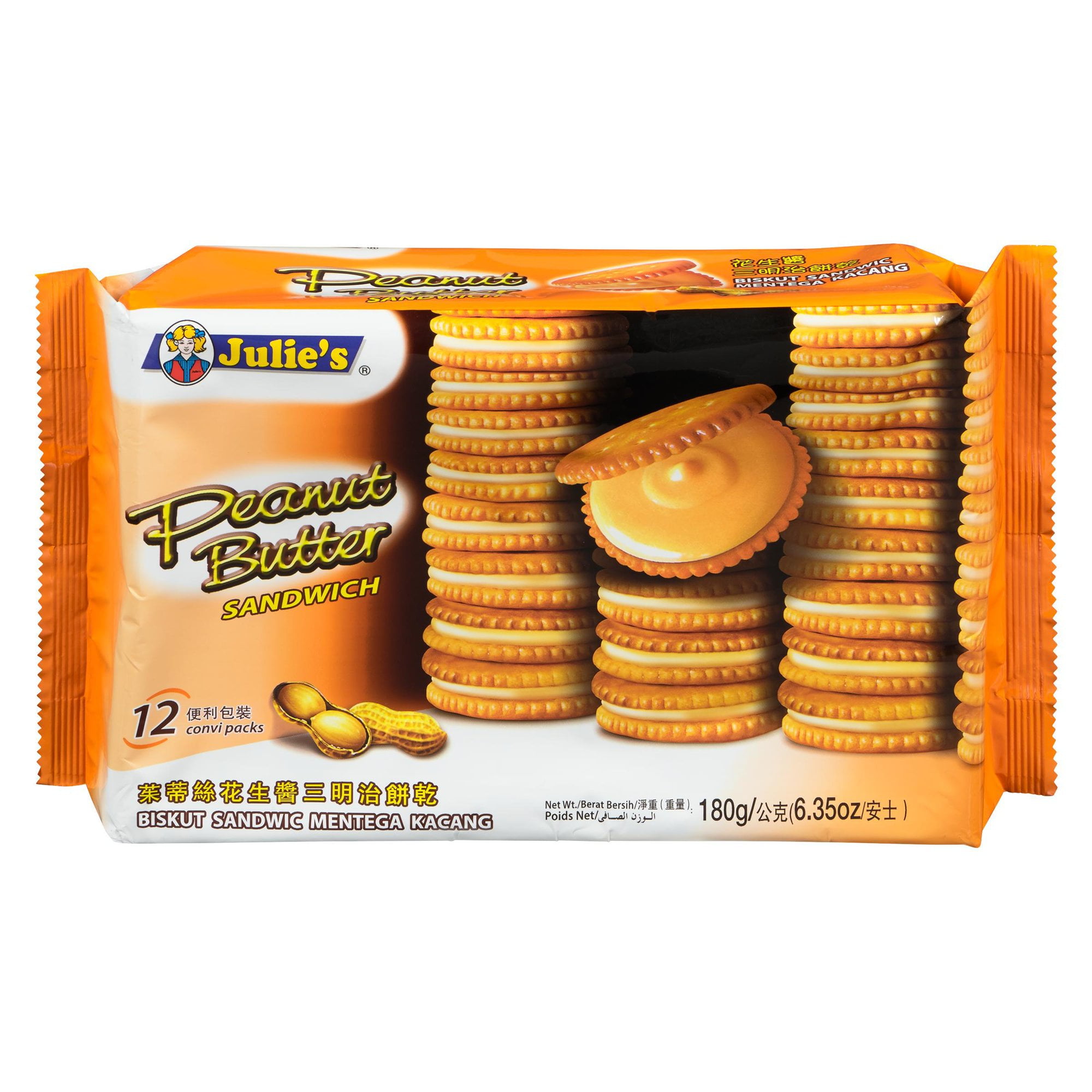 JULE'S SANDWICH AU BEURRE DE CACAHUÈTES 12X180 G