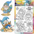 thumbnail image 2 of 1 sheet Summer Dwarf Clear Stamp Starfish Coconut Trees Transparent Handicraft Stamps for DIY Scrapbooking Photo Album Decorative Cards Making Gnome 6.3x4.3inch, 2 of 8
