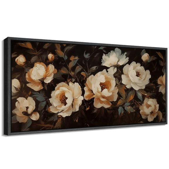 Large Framed Canvas Print Abstract Modern Wall Art Decorative Ready to Hang Painting for Living room Bedroom - 60"x30" Black Frame