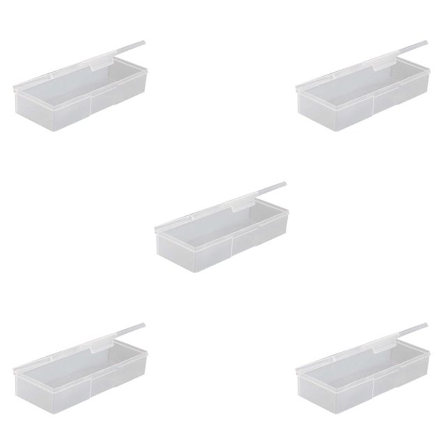 Vogacara Caja de almacenamiento transparente de plástico rectangular para decoración de uñas Type3 NO3