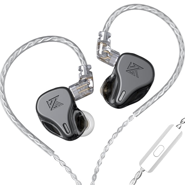 Auriculares con cable KZ Auriculares con reducción de ruido de 3,5 mm Auriculares de audio de 2 pines 0,75 mm Música de estudio Manos libres Accesorios para teléfonos inteligentes Plata sin micrófono Inevent EL005361-04B