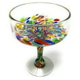 thumbnail image 3 of Hand Blown Margarita Glasses – Set of 4 Confetti Carmen – 16oz Mexican Glassware – Authentic Cocktail Glasses – Handmade Recycled Glass – Dishwasher Safe, 3 of 8