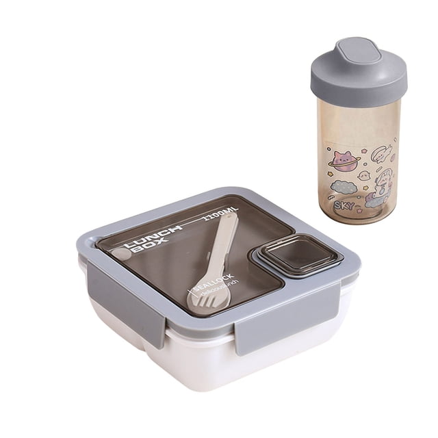 Ohufall Multi Functional Portable Plastic Partition Integrated Lunch Box For Light Food Meal Prep