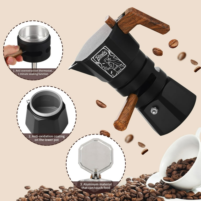 Bincoo Double Valve Coffee Moka Pot Espresso Pot Stovetop - Temu