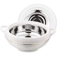 thumbnail image 3 of 3-Piece Insulated Casserole Hot Pot Set: Hot Pack Food Warmer in Beige (1.6L, 2.5L, 3.5L) Stainless steel, 3 of 6