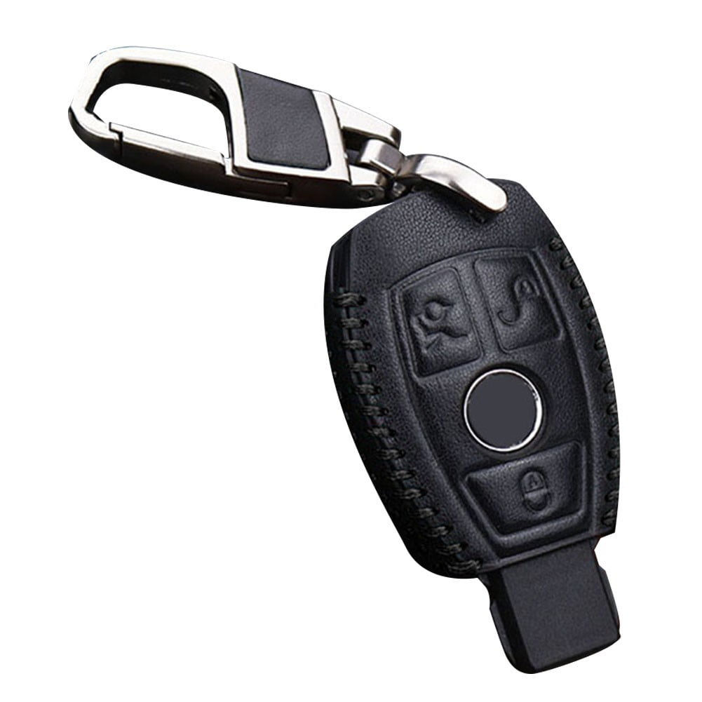 Yannee Leather Smart Car Key Case Fob Cover,Auto Key Fob Smart Protector  Cover for Mercedes Benz C E Class E260 C180 W210 