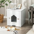 thumbnail image 3 of Gymax Cat Litter Box Enclosure w/ Flip Magnetic Half Door Hidden Litter Box Enclosure White, 3 of 10
