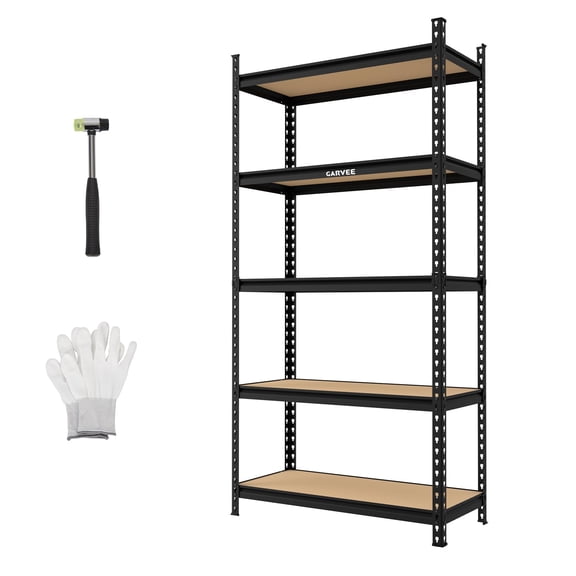 5-Tier Storage Shelving Unit – Heavy Duty Adjustable Metal Shelf Rack for Garage, Kitchen, Pantry, Basement, Bathroom, Warehouse – 72"x35.4"x15.7" – Black