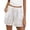 White, variant on Summer Cotton Linen Shorts for Women Comfortable Daily Wear Fashion Elastic Waist Lounge Lightweight Shorts with Pockets Black M