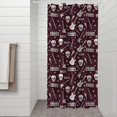 thumbnail image 2 of Burgundy Rock Skull Pattern Shower Curtain 36"x72" ,Bathroom Decorative Shower Curtains Set with 12 Hooks,Modern Waterproof Washable Shower Curtain, 2 of 6