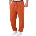 thumbnail image 3 of Nestiefly Mens Sweatpants Open Bottom Athletic Baggy Straight Leg Pants Casual Drawstring Waist Joggers with Pockets Orange 2XL, 3 of 8