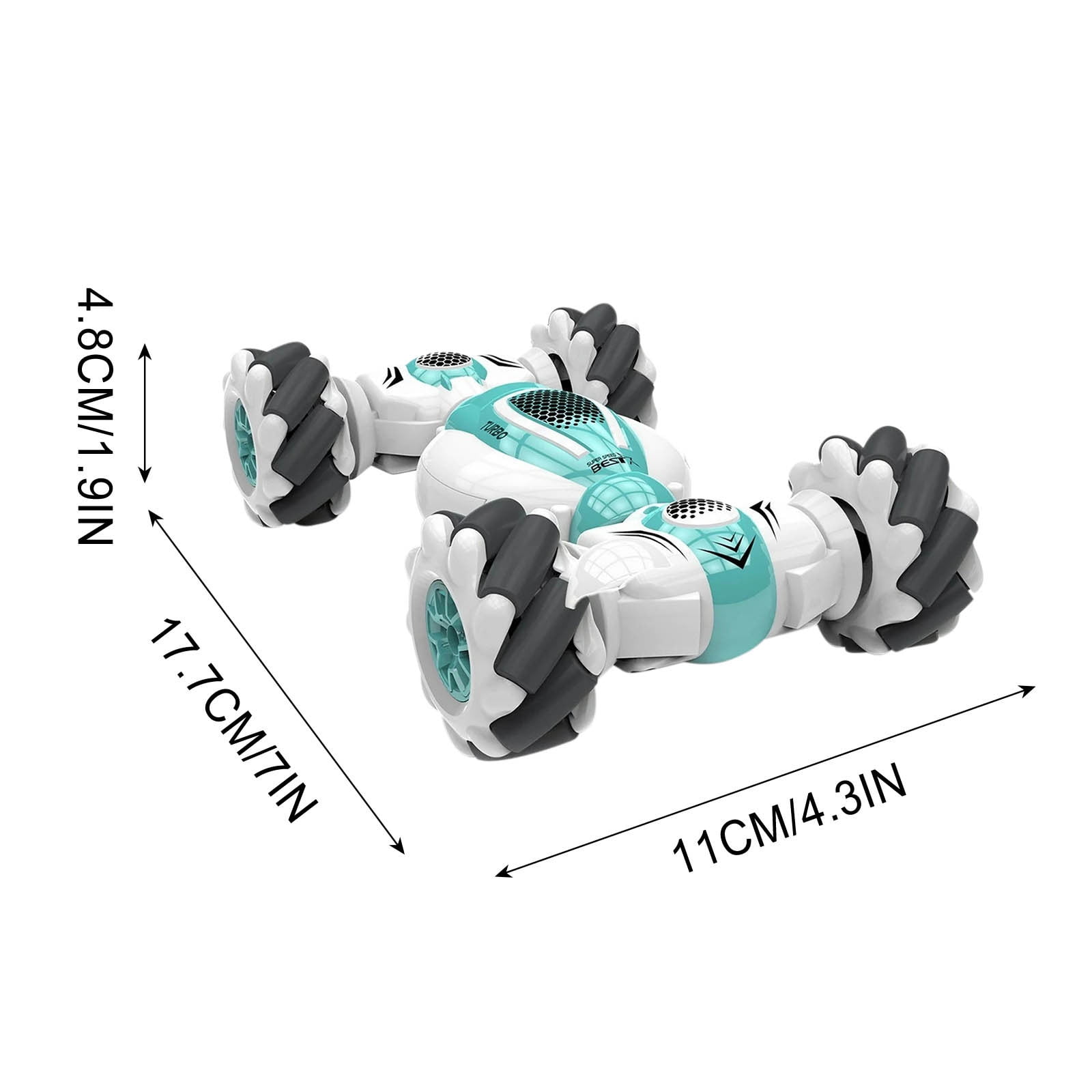 Gesture Watch Remote Control RC Car - Mini 4WD Stunt Drifter w/ 360° Spin & Transforming Body, Age 8+ Green