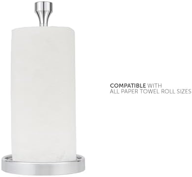 Countertop Paper Towel Holder - Modern Bell End Minimalist Design - Color Chrome