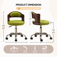 thumbnail image 6 of Ktaxon Office Computer Desk Chair with Rolling Wheels, Vanity Stool with Faux Leather Seat, Adjustable Task Chair for Study Make-up Dressing Green, 6 of 10