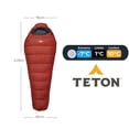 thumbnail image 2 of Saco de Dormir Tipo Momia Teton Sports LEEF Regular 20°F (-6°C) Rojo, 2 of 11