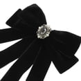 thumbnail image 4 of Unique Bargains Bowknot Ribbon Bow Brooch Neck Tie Black Grey Crystal, 4 of 6