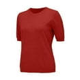 thumbnail image 5 of Pxiakgy Knit Tops for Women Womens Short Sleeve Sweater Spring Summer 2025 Round Neck Solid Color Pullover Short Sleeve Knit Sweater Vest Tops Shirts for Women Trendy Summer Red Xl, 5 of 9