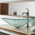 thumbnail image 5 of KRAUS Square Glass Vessel Sink in Clear with Pop-Up Drain and Mounting Ring in Satin Nickel, 5 of 10