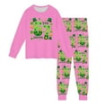 thumbnail image 4 of 67 Six Seven Letter Outfits Set For Kids Outfits Set Casual Girls 67 Doodle Print Long Sleeve Homewear Soft Two Piece Sleepwear Pink 9-10 Years, 4 of 9