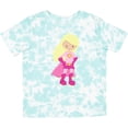 thumbnail image 3 of Inktastic Superhero Girl, Blonde Hair, Cute Girl, Pink Cape Girls Toddler T-Shirt, 3 of 5