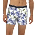 thumbnail image 2 of Salouo Blue Flax Flowers Pattern Men's Boxer Briefs, Soft & Breathable Underwear Elastic Waistband Briefs for Men,1-Pack, 2 of 7
