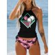 thumbnail image 1 of Traje de baño para mujer con estampado conservador, dividido, colorido, multicolor, diverso, biki, 1 of 5