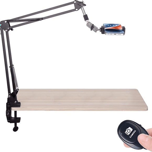 Phone Holder, Fixed for Shootingand Scanning, Suitable for Desks, Desks,Kitchens, with Clip for Photo Album Scanning