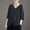 Gray, variant on CaComMARK PI 3/4 Sleeve Deep V Neck Button Down Shirts for Women Summer Plus Size Flowy Solid Dressy Casual Blouses White