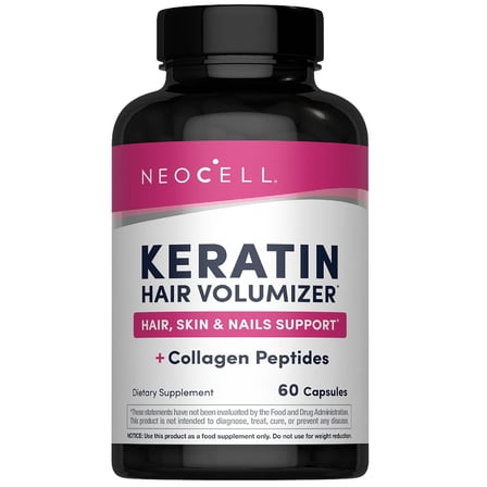 Keratin Hair Volumizer Capsules | with Collagen for Men and Women | 60 Count | by NeoCell