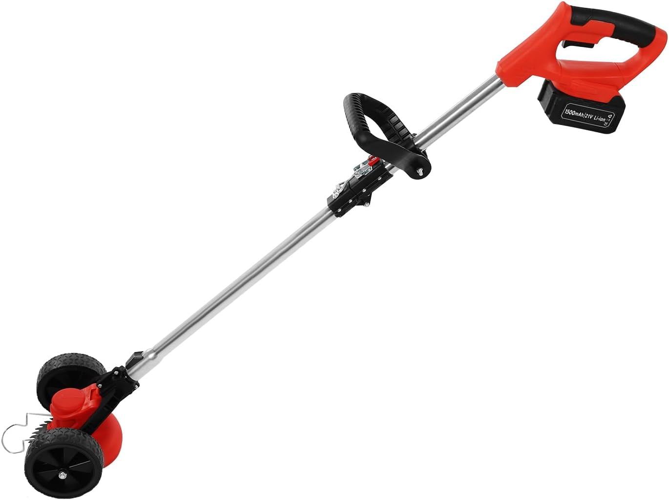 Cordless Weed Trimmer 21V 800W - Electric Lawn Trimmer with 2 Batteries, Cordless Weed Wacker,5.9" Metal Blade, Adjustable 47-59" Pole for for The Garden and Yard