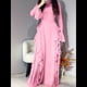 thumbnail image 5 of Vestidos Ajustados para Mujer, Elegantes Vestidos Largos de Cóctel con Mangas Acampanadas y Dobladillo con Volantes. Rosa XL, 5 of 10