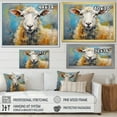 thumbnail image 4 of Designart "Encaustic Sheep Blue and Beige" Animals Floater Framed Canvas Wall Art, 4 of 7